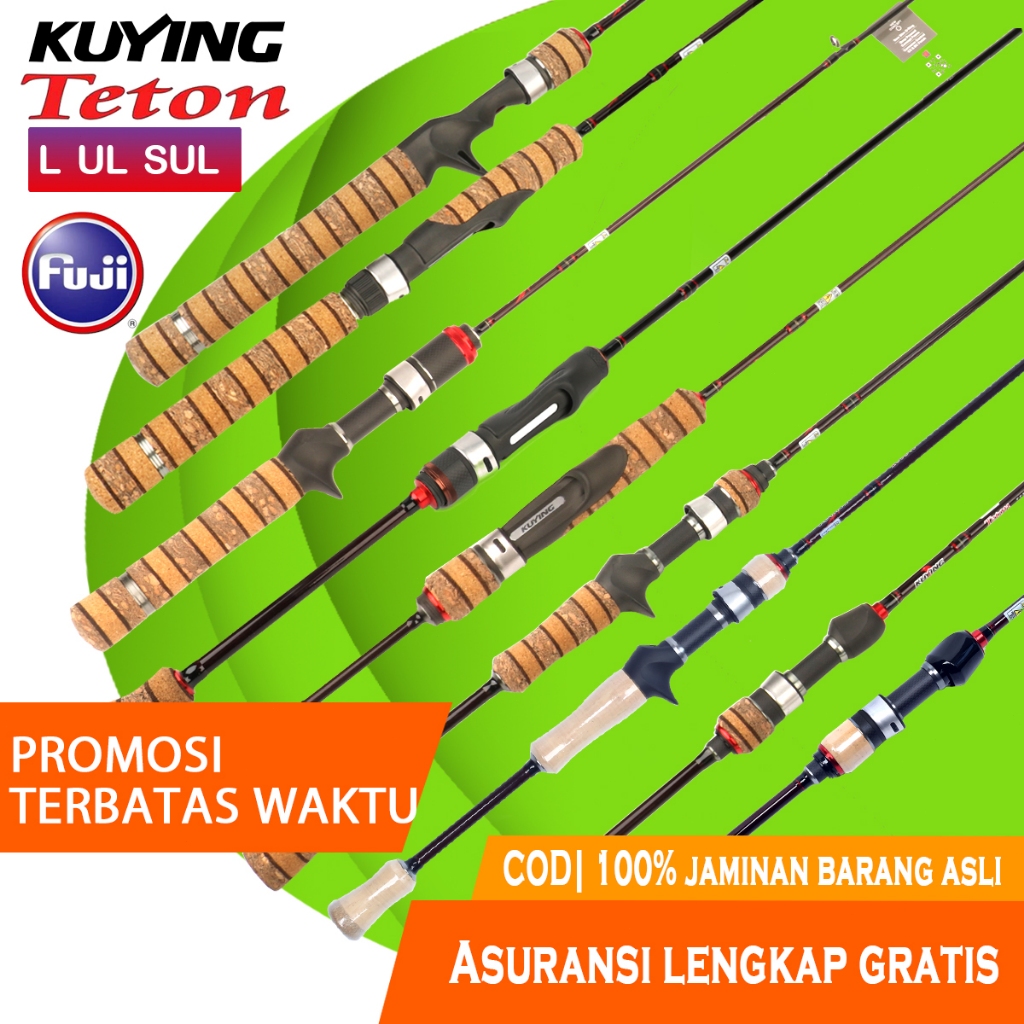 KUYING TETON Joran BC Spinning Casting FUJI 1-3lb 2-4lb 3-8lb Fishing Rod Pancing Super Ultra Light