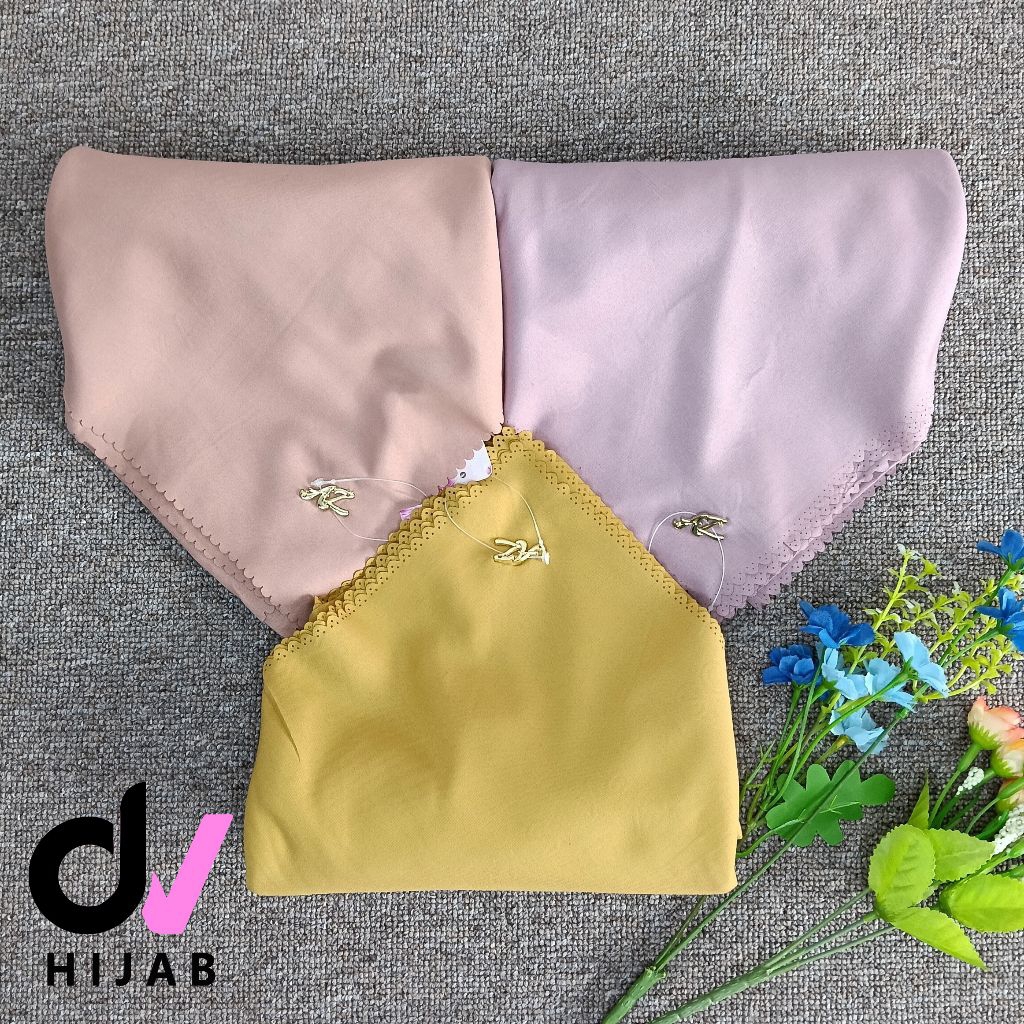 3pcs Hijab Segiempat Azara Oskara Syar'i/Jilbab Syar'i/Syar'i Azara/Hijab Syar'i ukuran 130x130/Syar