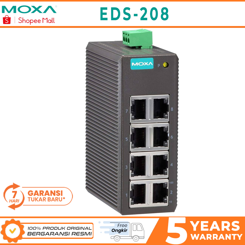 MOXA EDS 208 8 Ports Unmanaged Switches ** Include PPN **