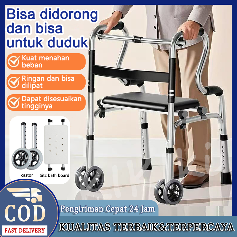 COD&ORI Walker Lansia Dewasa-[Walker 4 Roda Multifungsi]Alat Bantu Jalan Lansia Dewasa - Dilengkapi 
