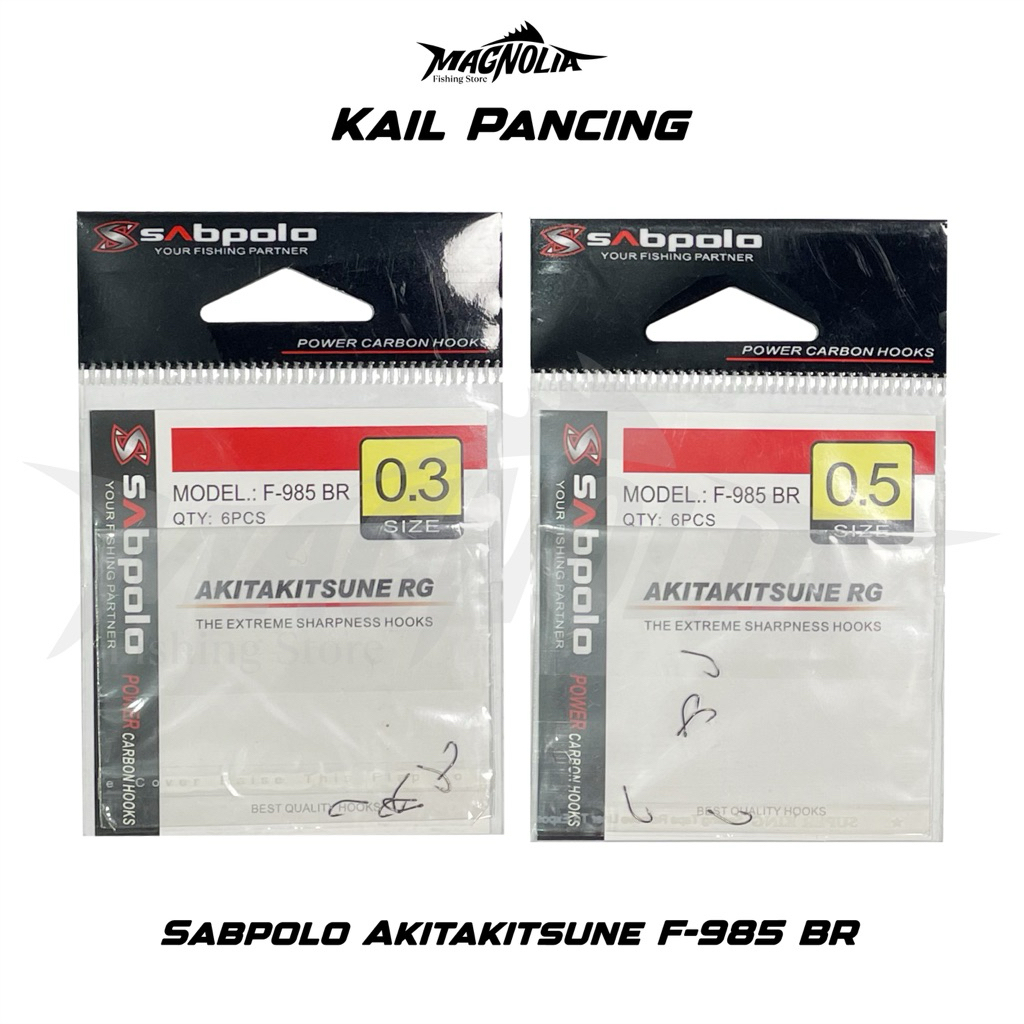 Hook Mata Kail Pancing Sabpolo Akitakitsune RG F-985 BR Lubang