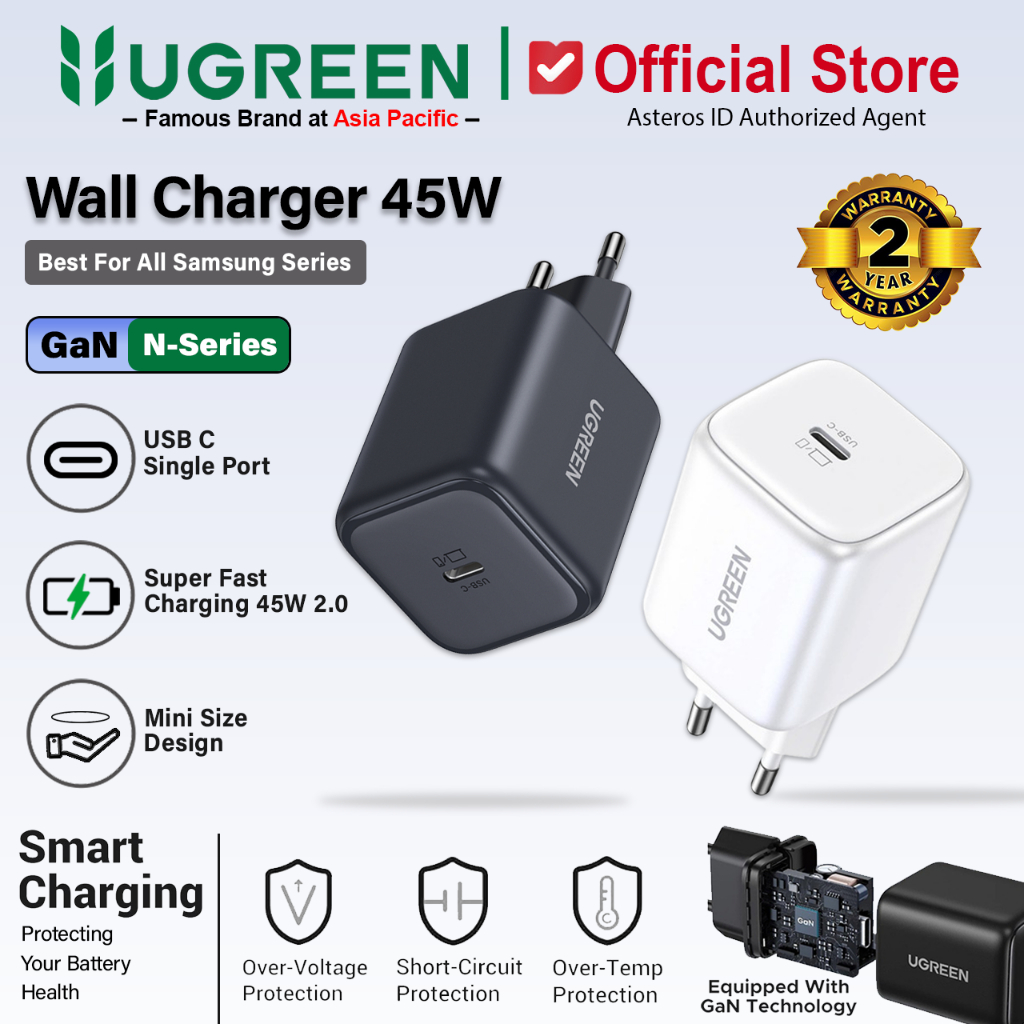 UGREEN Gan N Series Kepala Charger Samsung 45 Watt Super Fast Charging 2.0 65052