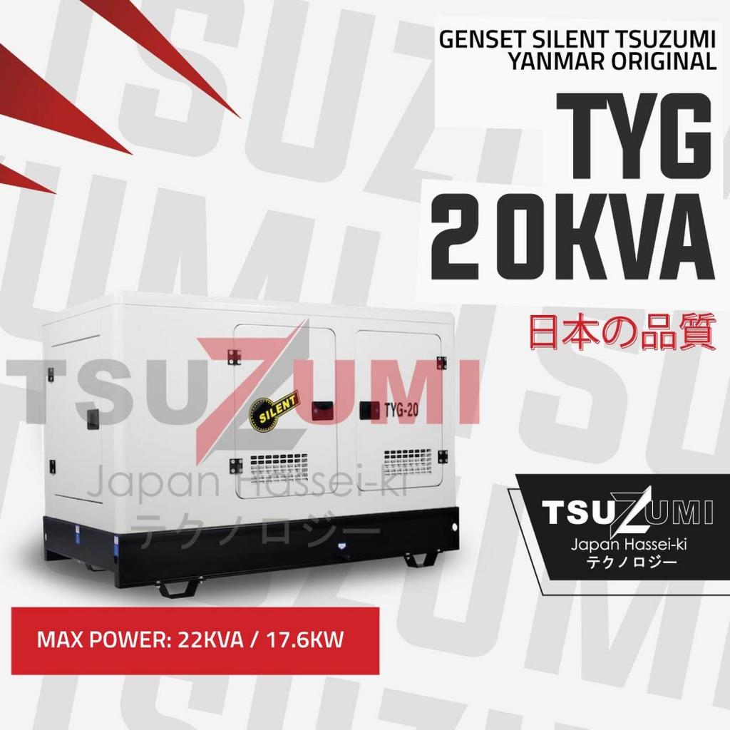Genset 20kVA Makassar Silent Solar 3 Phase 16.000 Watt Original Produk TYG20KVA TSUZUMI