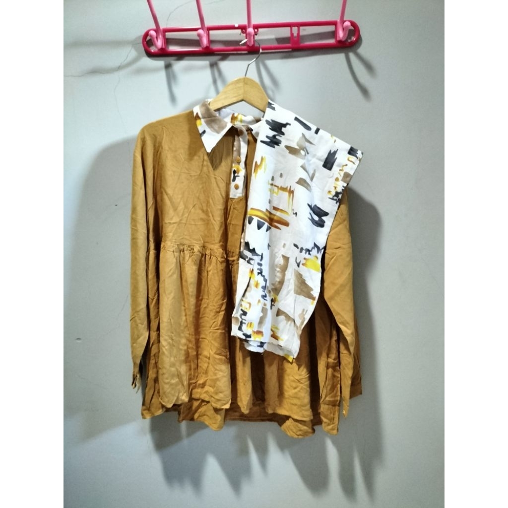 PIYAMA/PAJAMAS WANITA LENGAN PANJANG BABYDOLL KATUN RAYON MOTIF LUCU KUNING MUSTARD PL