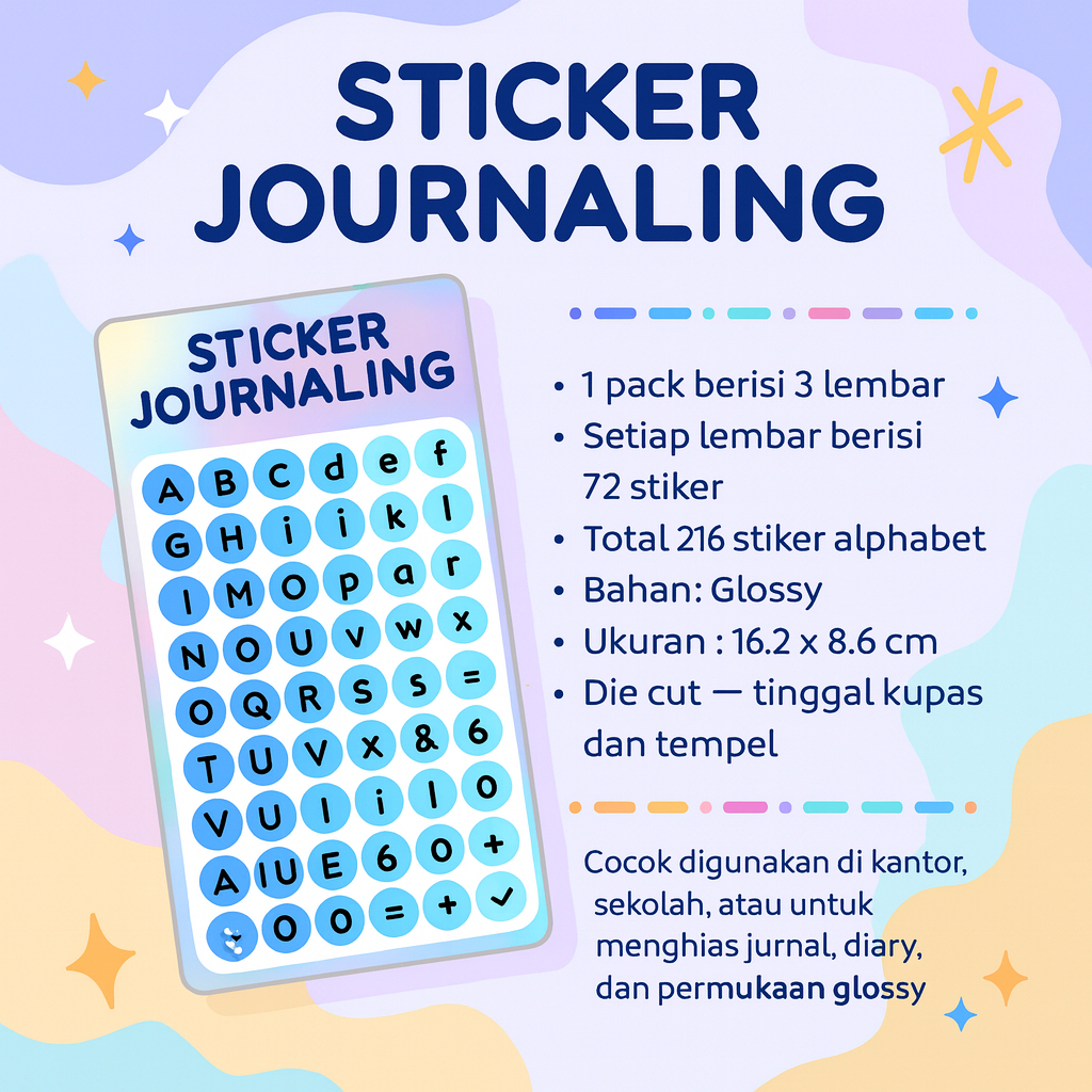 Stiker Aesthetic Jurnal Diary Sticker Angka Stiker Huruf
