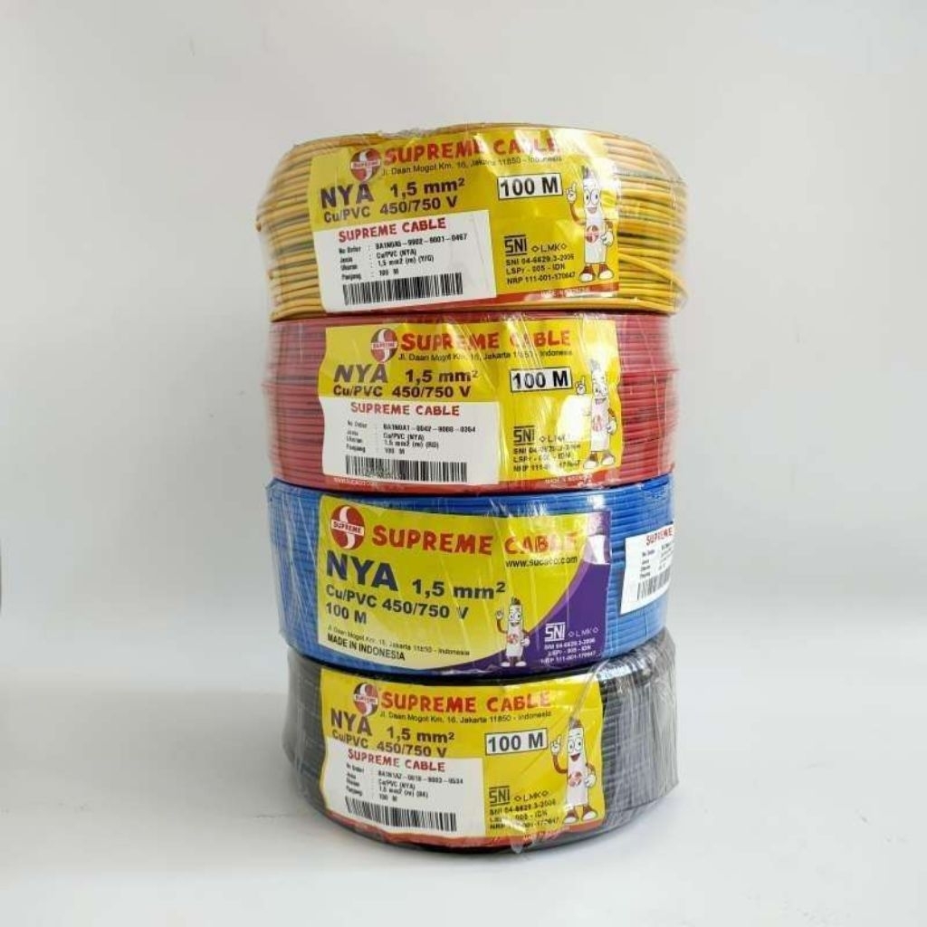 Kabel Supreme NYA 1 X 1.5 (Per 50 Meter)  / Kabel Engkel Supreme / Kabel NYA 1 X 1.5