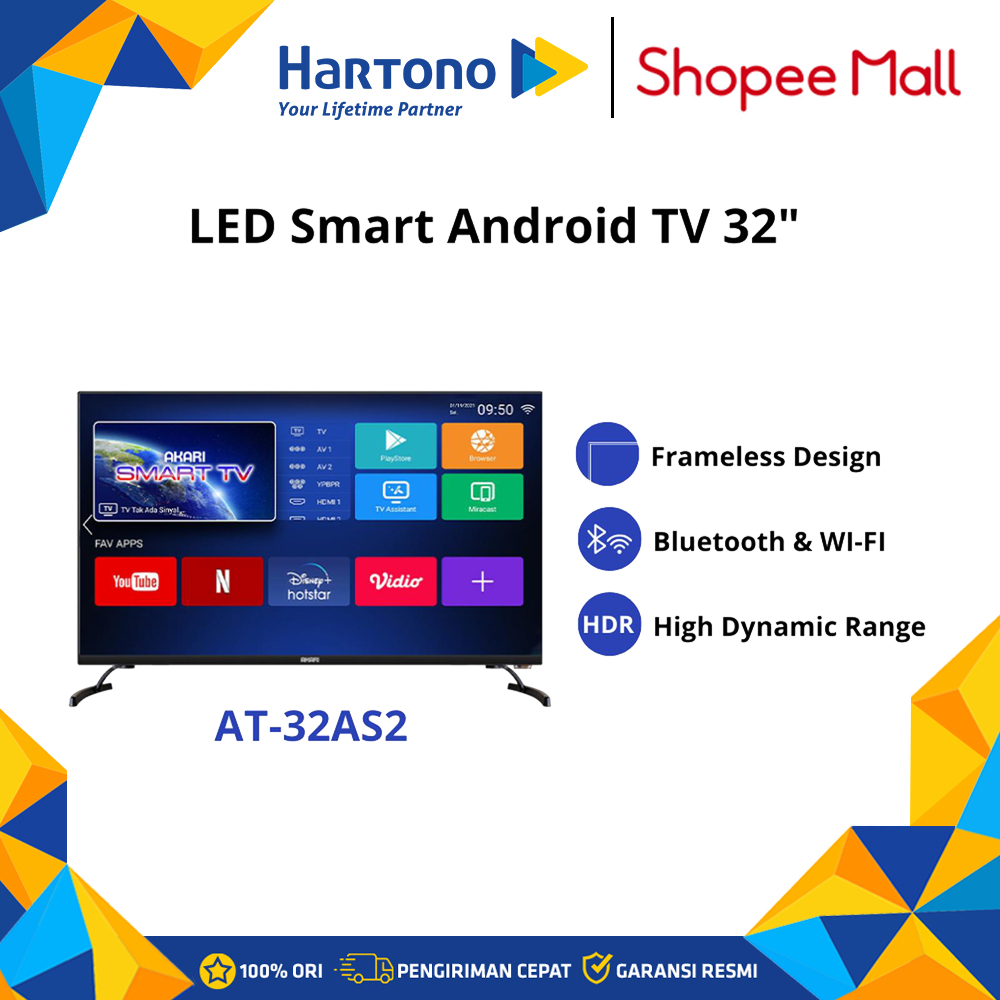 Akari 32 Inch LED Android TV ( 32 INCH SMART TV ANDROID ) AT-32AS2