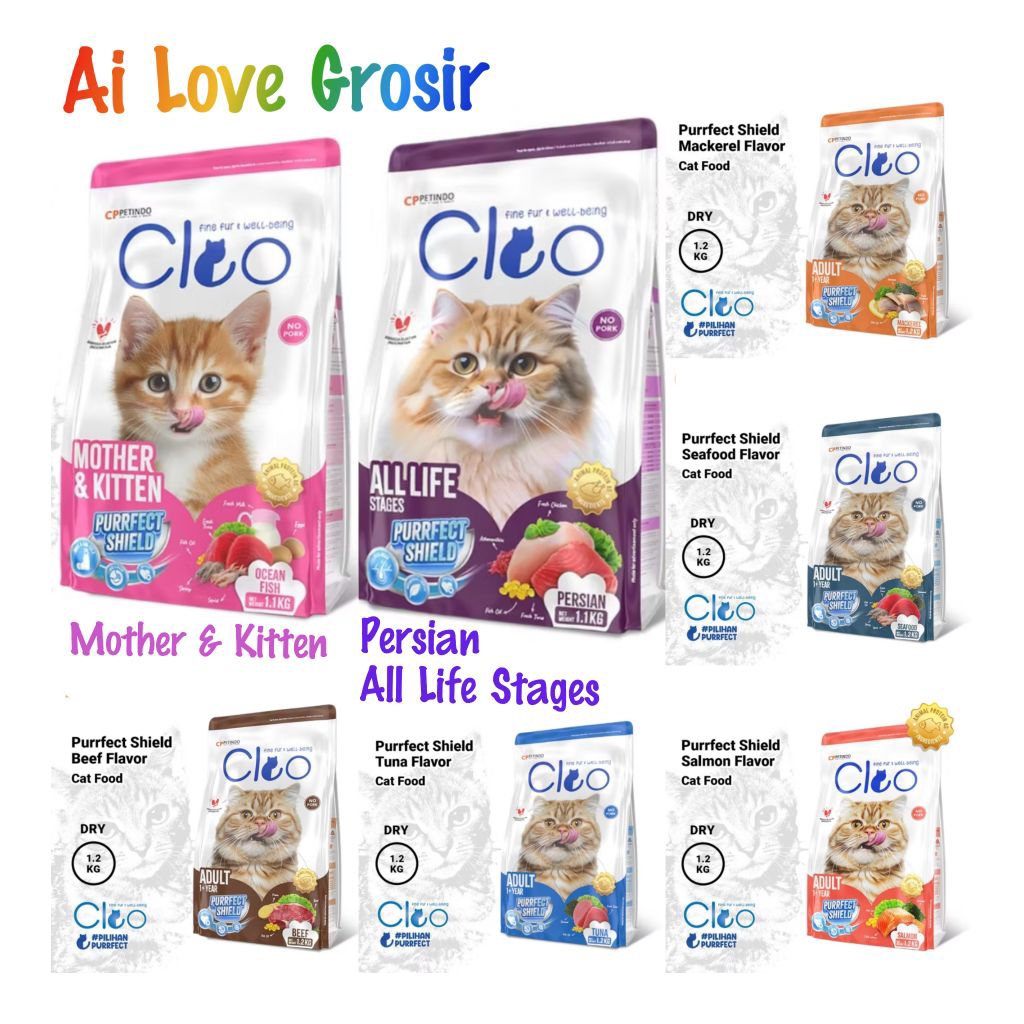 Makanan Kucing CLEO Mother & Kitten, Persian All Stages, Adult Cat Food 1.2Kg