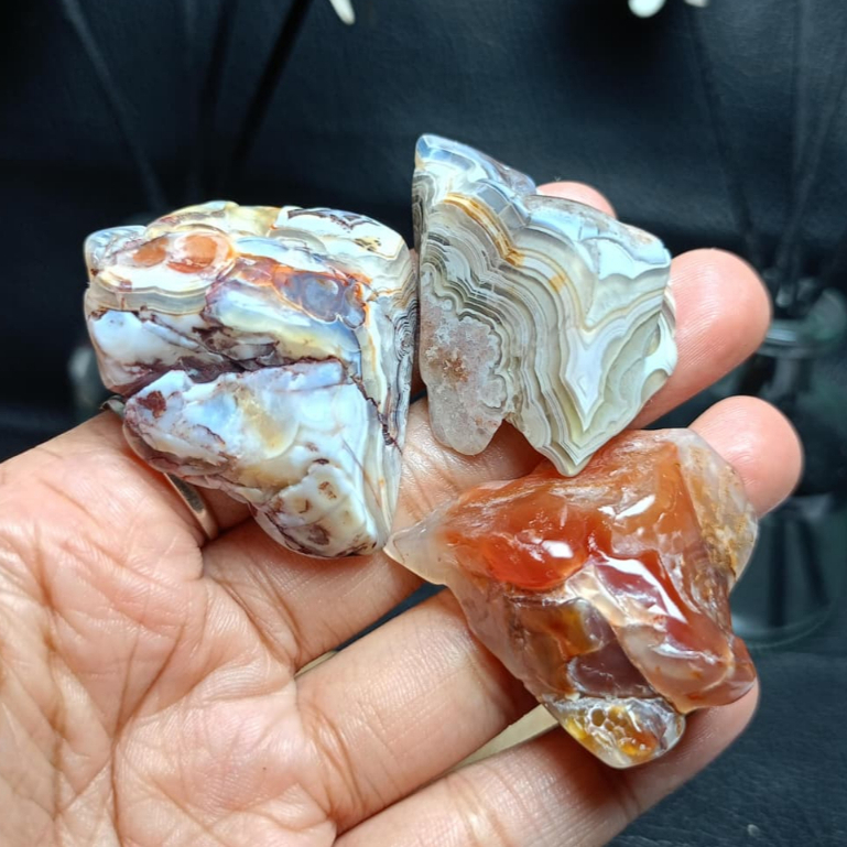 Batu Natural Mexico Agate pattern polished rough (5)