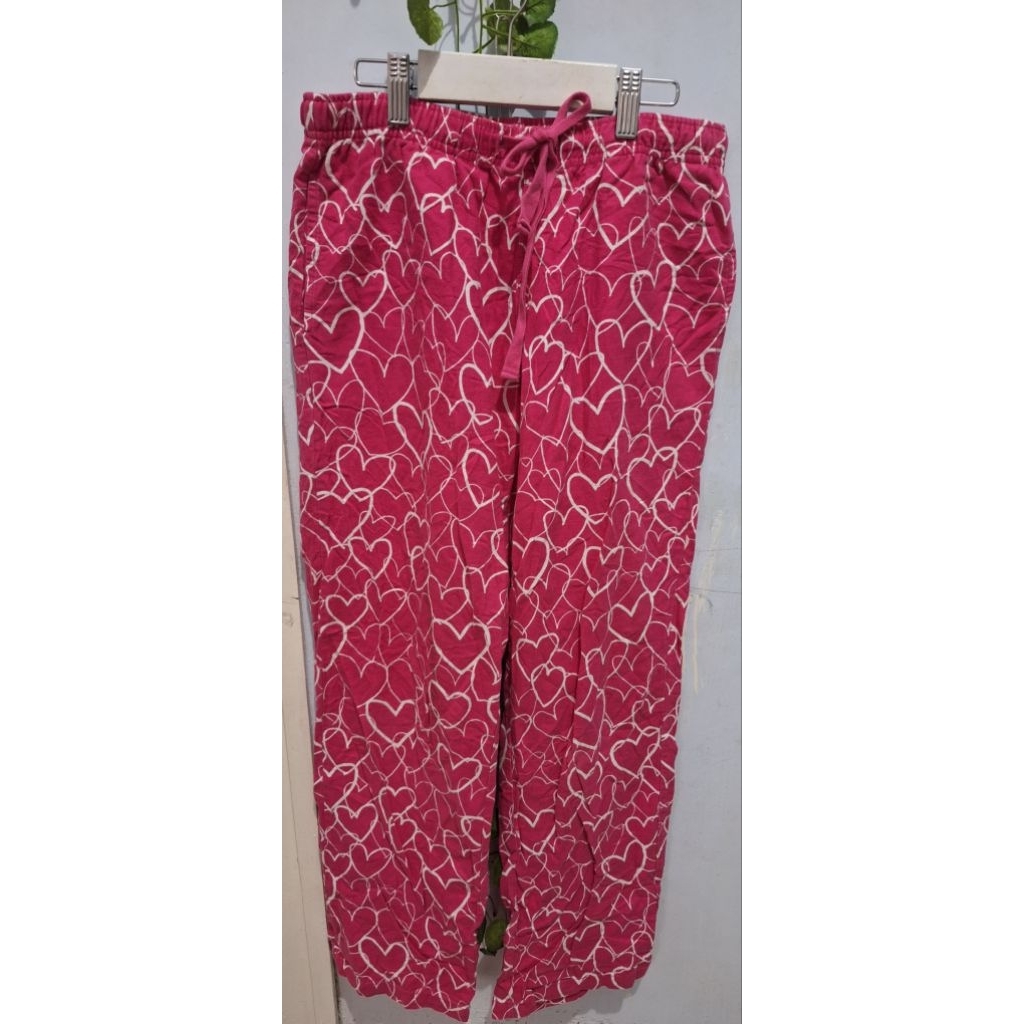 celana kulot vintage UNIQLO pink fanta dewasa