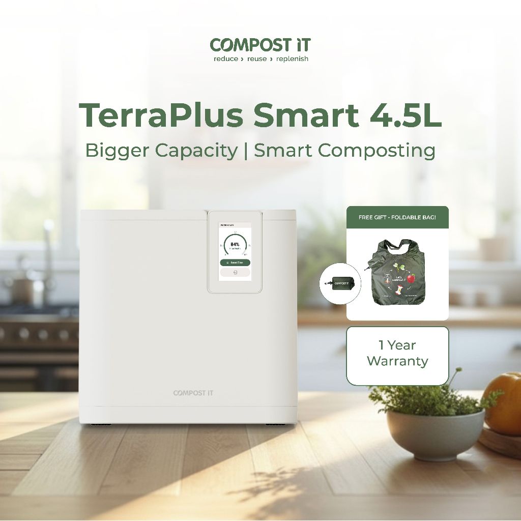 Compost It TerraPlus 4.5L Komposter Listrik Rumah Tangga - Mesin Kompos Otomatis Pengolah Sampah Org