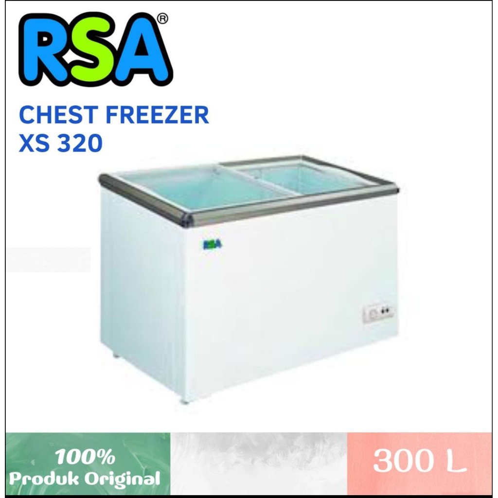 FREEZER BOX RSA XS320 SLIDING FLAT GLASS FREEZER KAPASITAS 300 LITER / PROMO