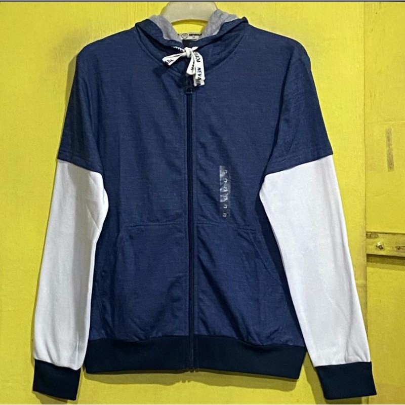 Jacket Bomber Zara Man Casual Hoodie Pria Nevy Original