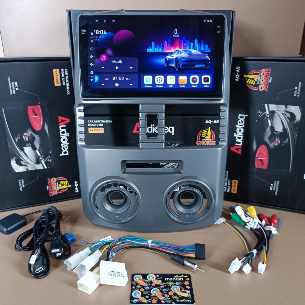 Paket Head Unit Android Rush Terios 2012 - 2017 Audioteq 4/128 Gb NFC