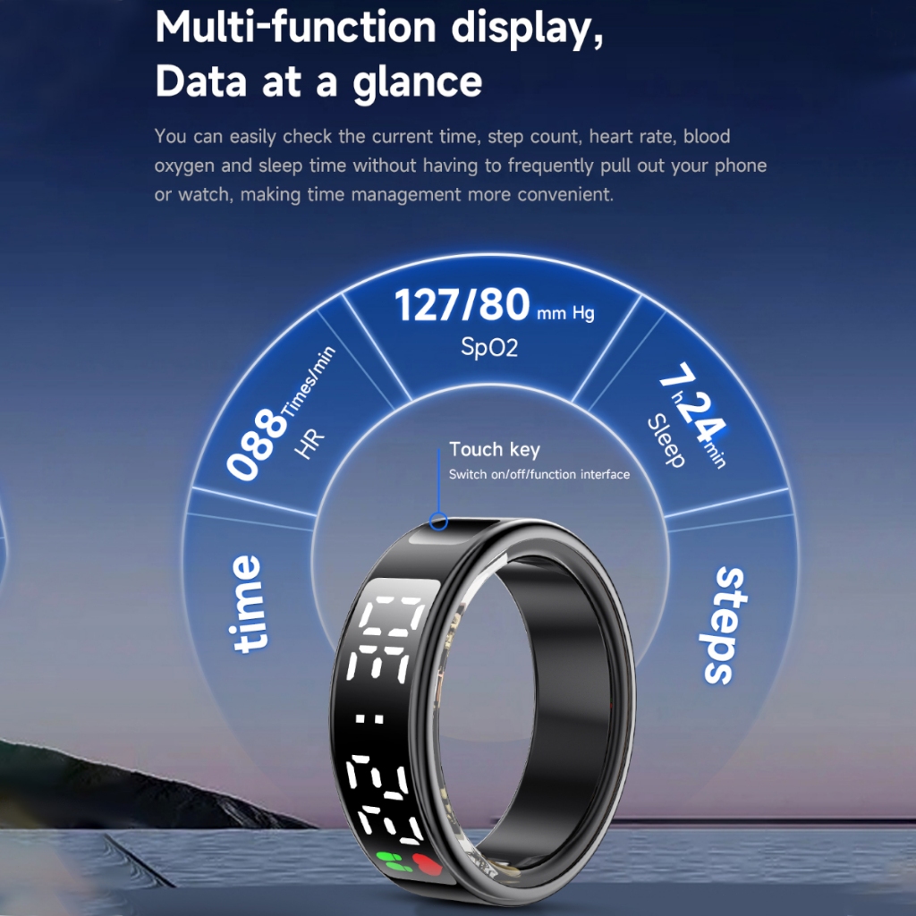 HOT PRODUCT SMART RING FOR MEN WOMEN HEALTH TRACKER BLUETOOTH SMART RING CINCIN DZIKR HEART RATE