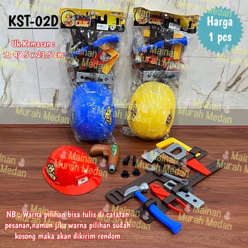 Mainan Murah Medan - Mainan Tool Set Helm Perkakas Dan Pemadam Kebakaran BTS1806-31 / Mainan Helem P