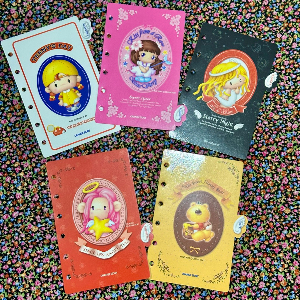 kertas pembatas korea orange story kertas binder harvest lovely ehite pink hana