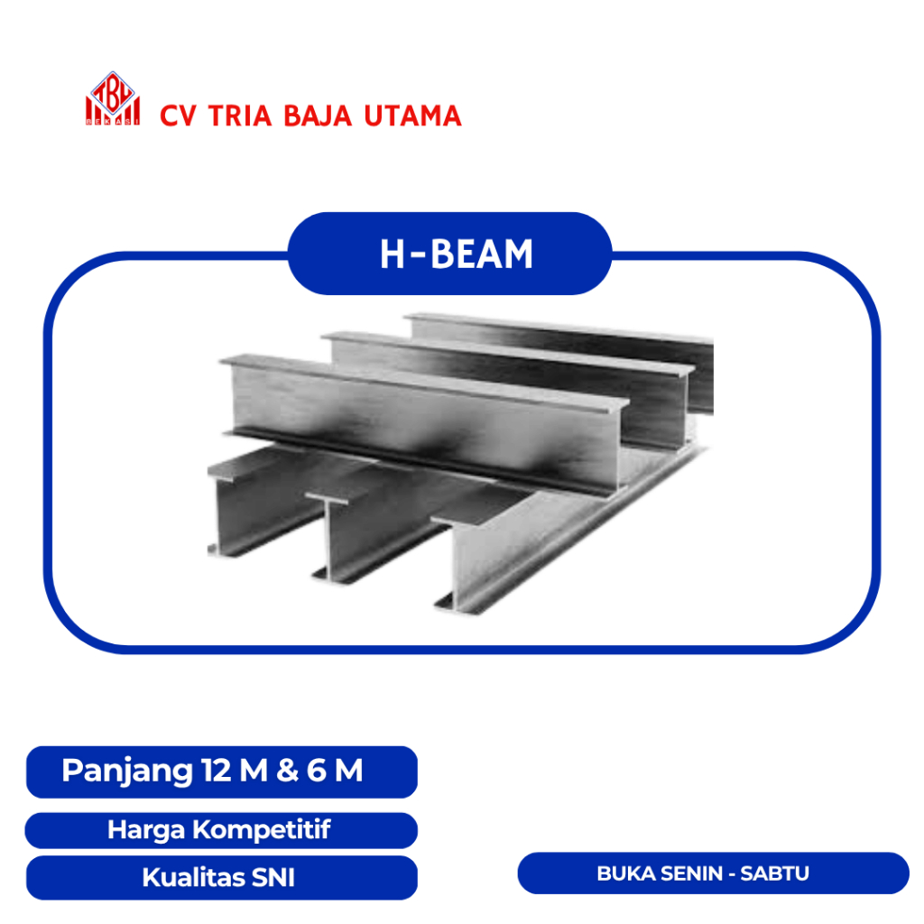 H-Beam - Besi Kanal H - Besi Baja H-Beam 12 Meter