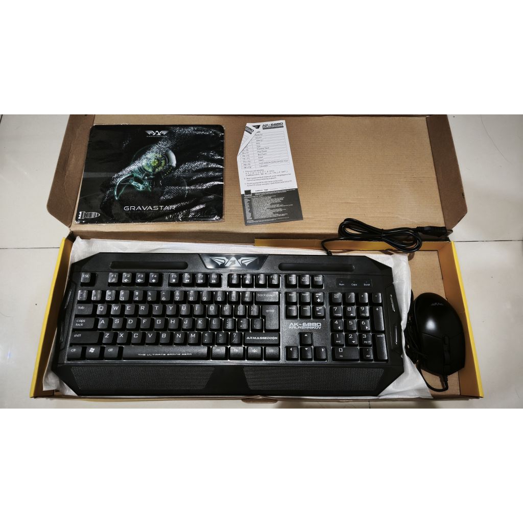 Armaggeddon Keyboard Mouse Gaming Kalashnikov Ak6880 Wired - Ak-6880