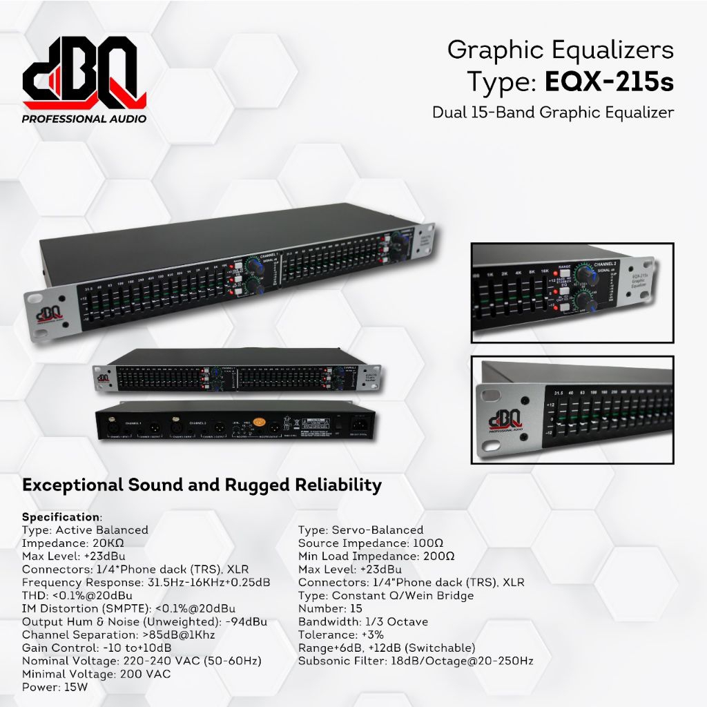 EQUALIZER DBQ 215S / EQUALIZER DBQ / EQUALIZER PREMIUM