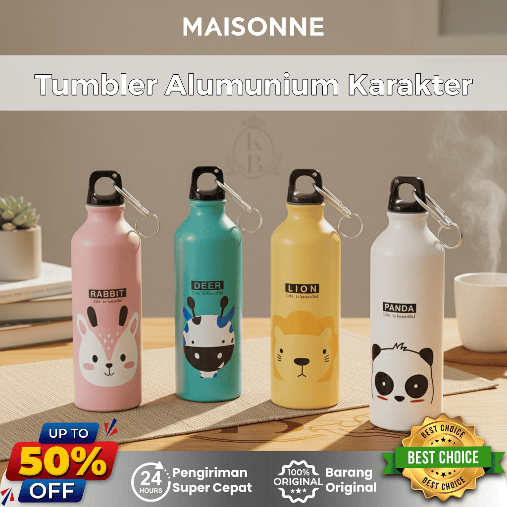 MAISONNE Botol Minum Korea Kartun Tempat Botol Air Minum Anak Karakter Hewan Motif Lucu JXL101