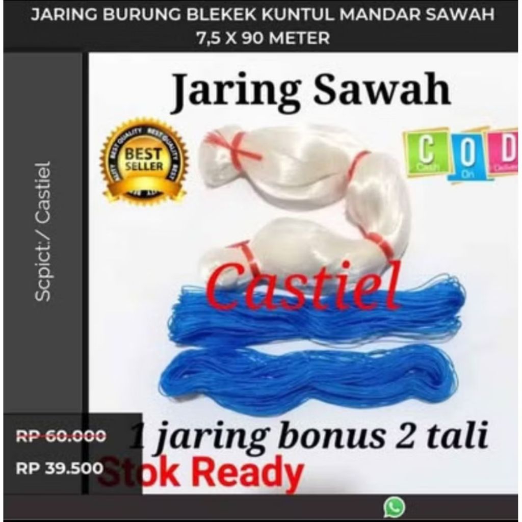 Promo Jaring Burung Blekek kuntul mandar sawah  menangkap & melindungi sawah jaring penutup sawah