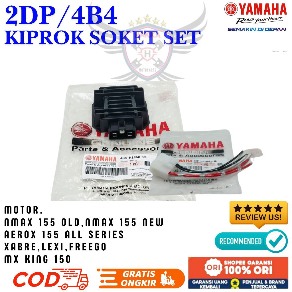 KIPROK REGULATOR SOKET SET 2DP ASLI YAMAHA AEROX , ORIGINAL KIPROK + SOKET YAMAHA NMAX