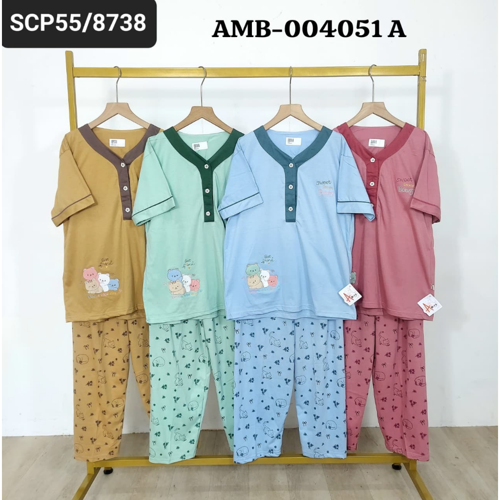 GROSIR BAJU MURAH - BABYDOLL LENGAN PENDEK CELANA PANJANG AMRO / BABYDOLL CP ALLSIZE / BABYDOLL DEWA