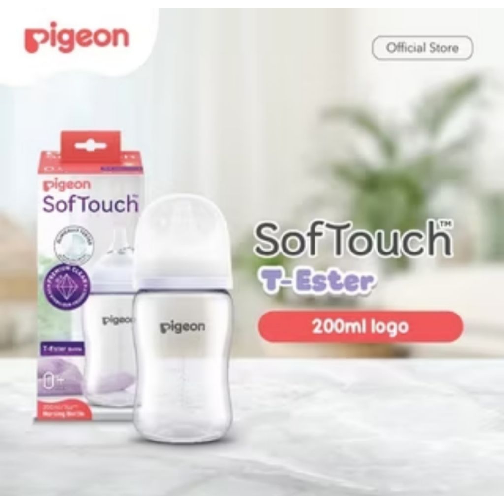 Pigeon SoftTouch T-Ester Bottle wide neck 0+ 200ml~ White