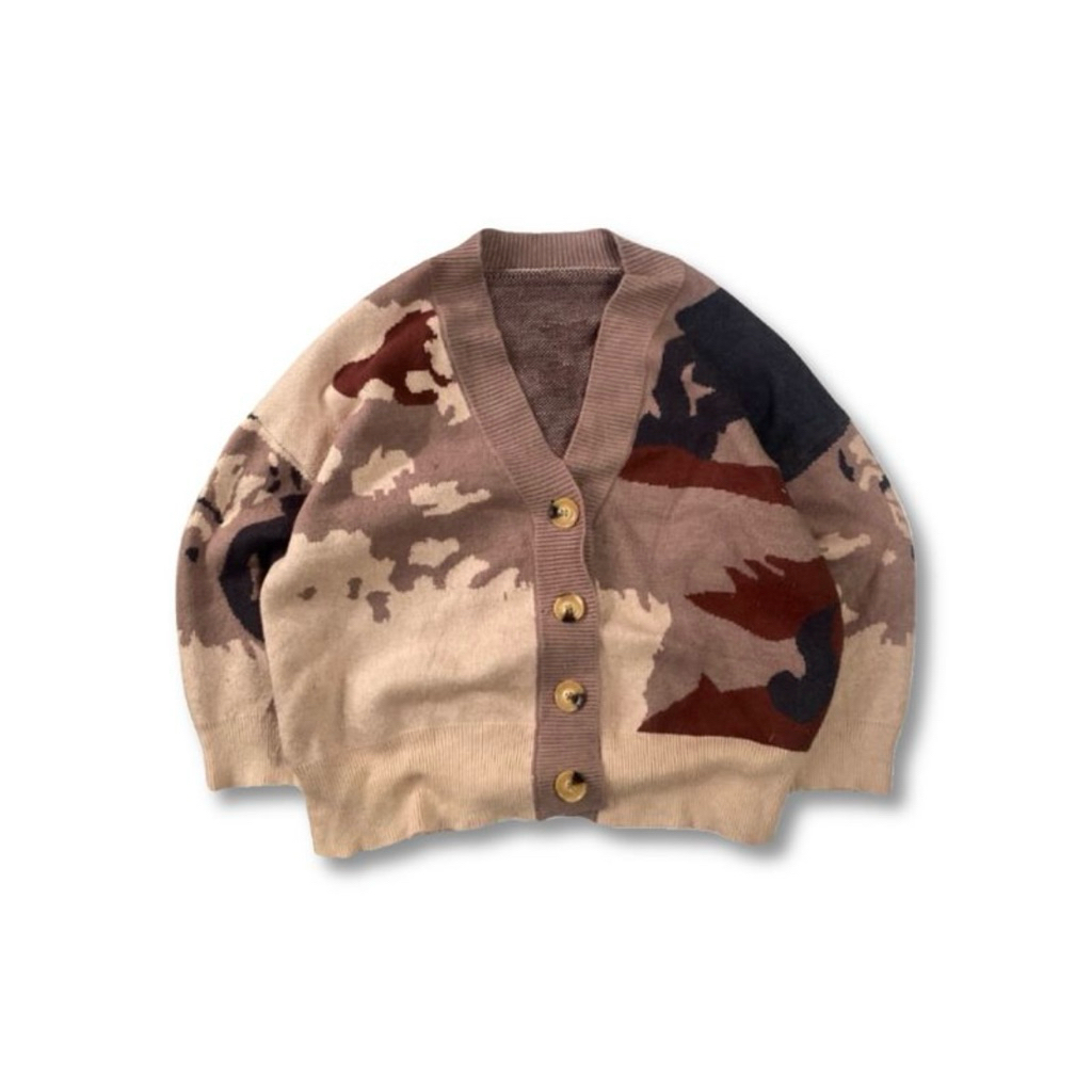 Streetwear Skater Cardigan Pria Multicolor