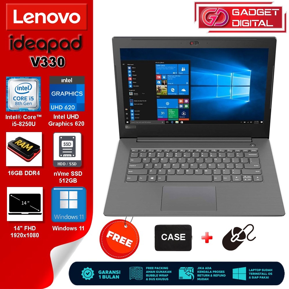 Laptop LENOVO V330 Core i7-8550U Radeon 530 | 20GB / nVme 512GB | 14" IPS Backlight