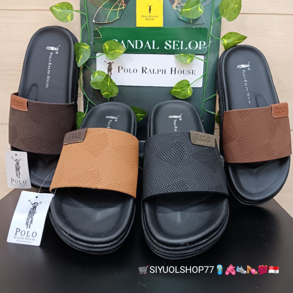 [Bisa COD/100% Original/Art DOMINIO 03] Sandal Pria POLO RALPH HOUSE/Sandal Casual Pria/Sandal Slide