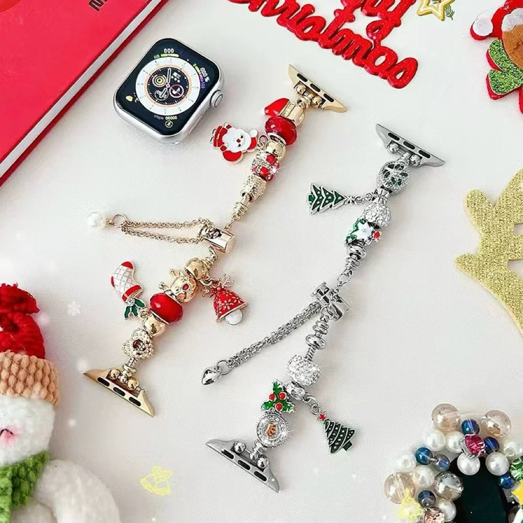 Strap Apple Huawei Xiaomi Mi band Watch gelang Christmas Natal Santa style tali rantai smartwatch Fi