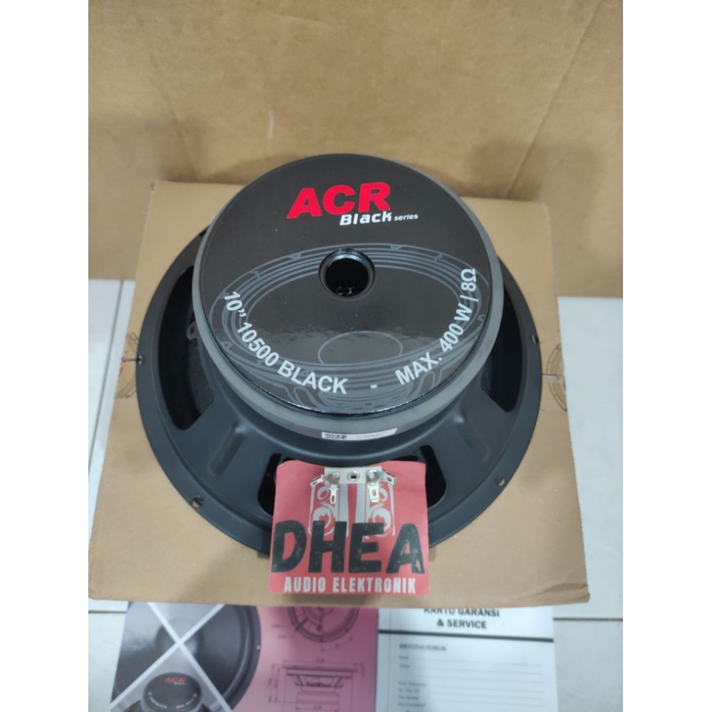 Speaker Component ACR 10500 BLACK series Original 10 inchi woofer 400 Watt Coil 1.95 in Woofer 10in 