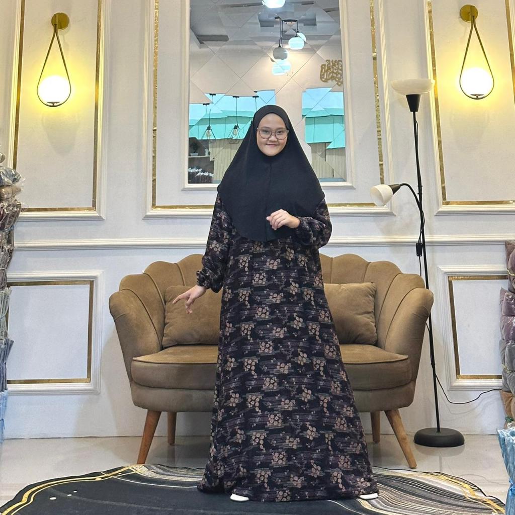 Gamis Rayon Bergo Crinkle Airflow Homedress Adem