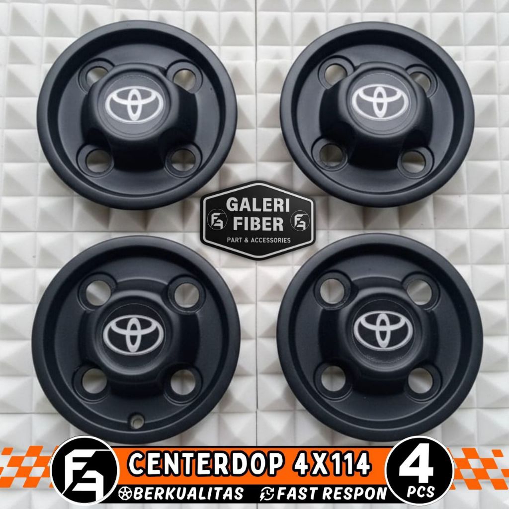 center dop velg kaleng logo Toyota pcd 4x114 model S satu set bisa ring 13-18