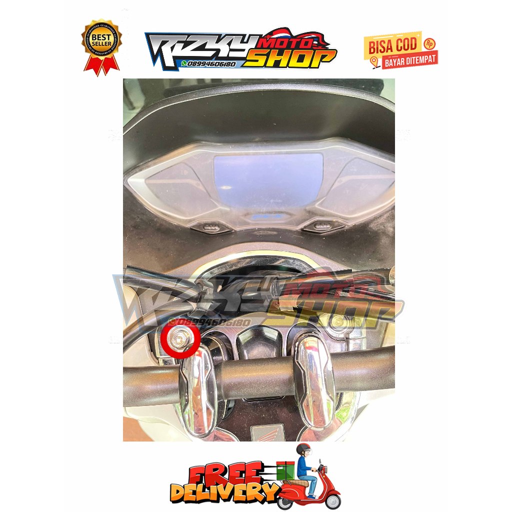 BAUT COVER STANG ( 1 BAUT ) MODEL PIRAMID PCX 160 STYLO ADV VARIO 160 150 LOKAL CBU NEW OLD ABS CBS 