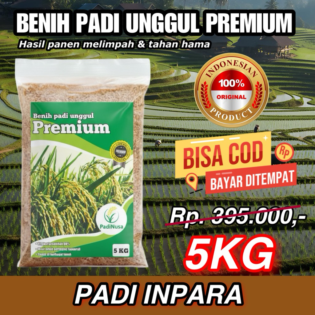PadiNusa - Benih padi unggu INPARA padi rawa kemasan 5KG original kualitas premium