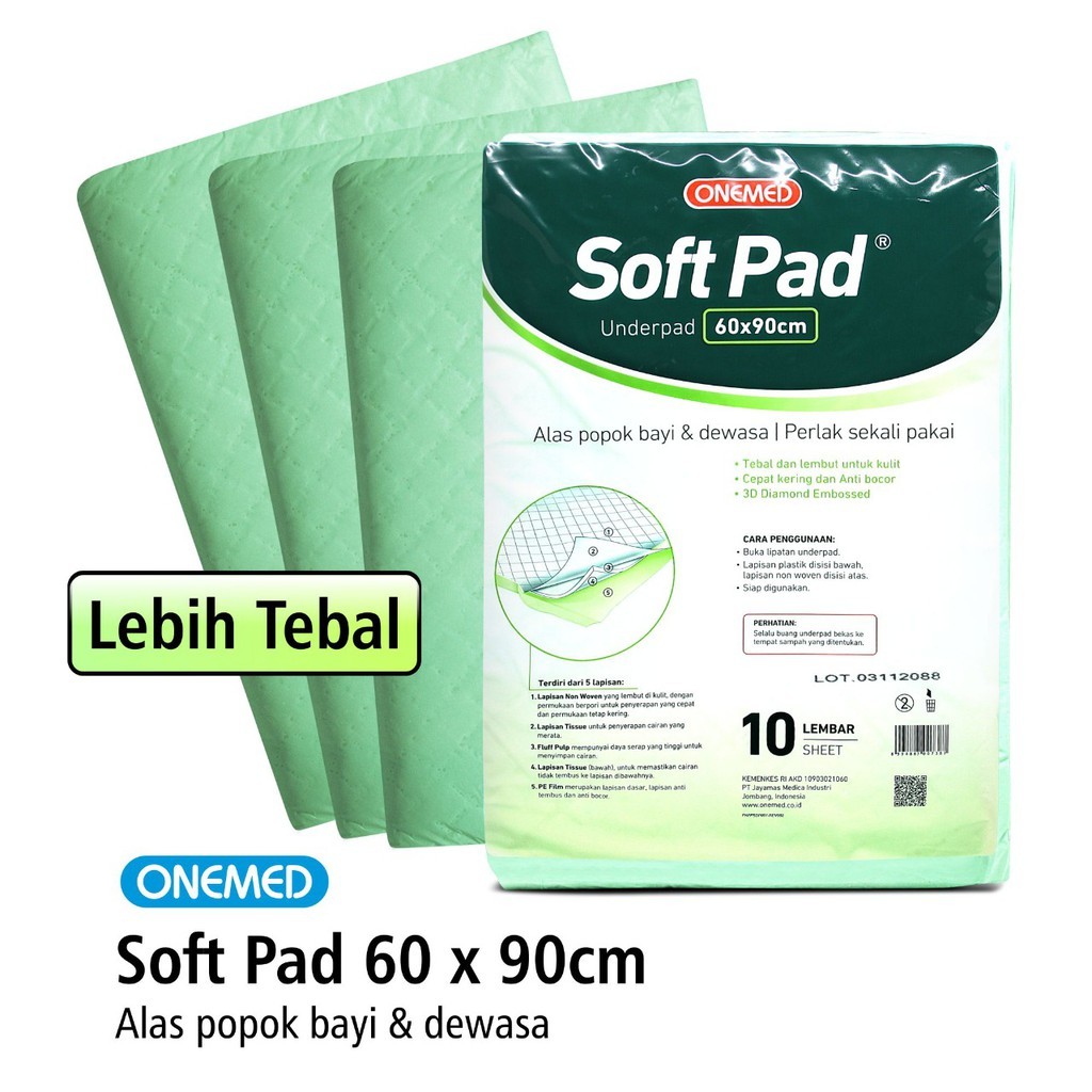 Underpad SoftPad 60x90 cm Pak Isi 10pcs Onemed