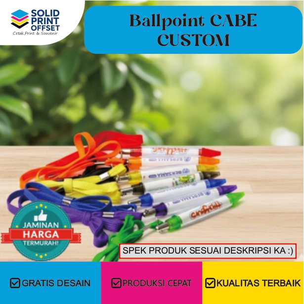 [Custom] Ballpoint CABE| Stiker Chromo | Pulpen Pena Promosi l Bebas LOGO&NAMA l Cocok Event Seminar