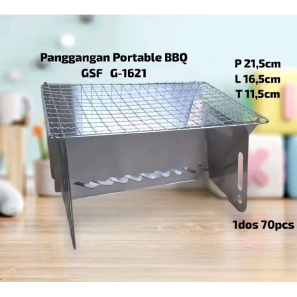 Panggangan GSF Portable G-1621 Grill Plate BBQ Full Stainless