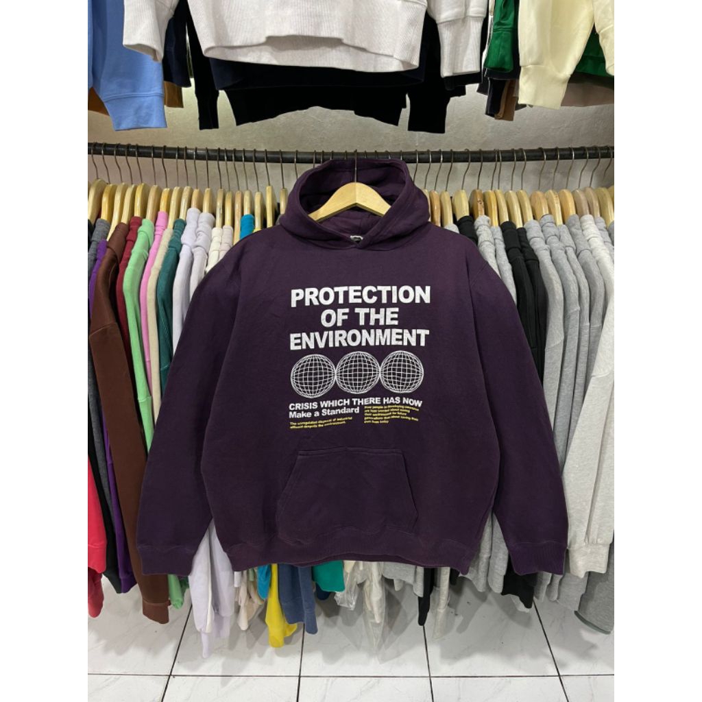 hodie oversize ungu tua ( L )