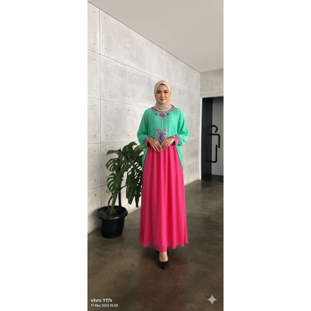 Gamis Kaftan Wanita terbaru mewah /Gamis Kaftan wanita Ceruti A21