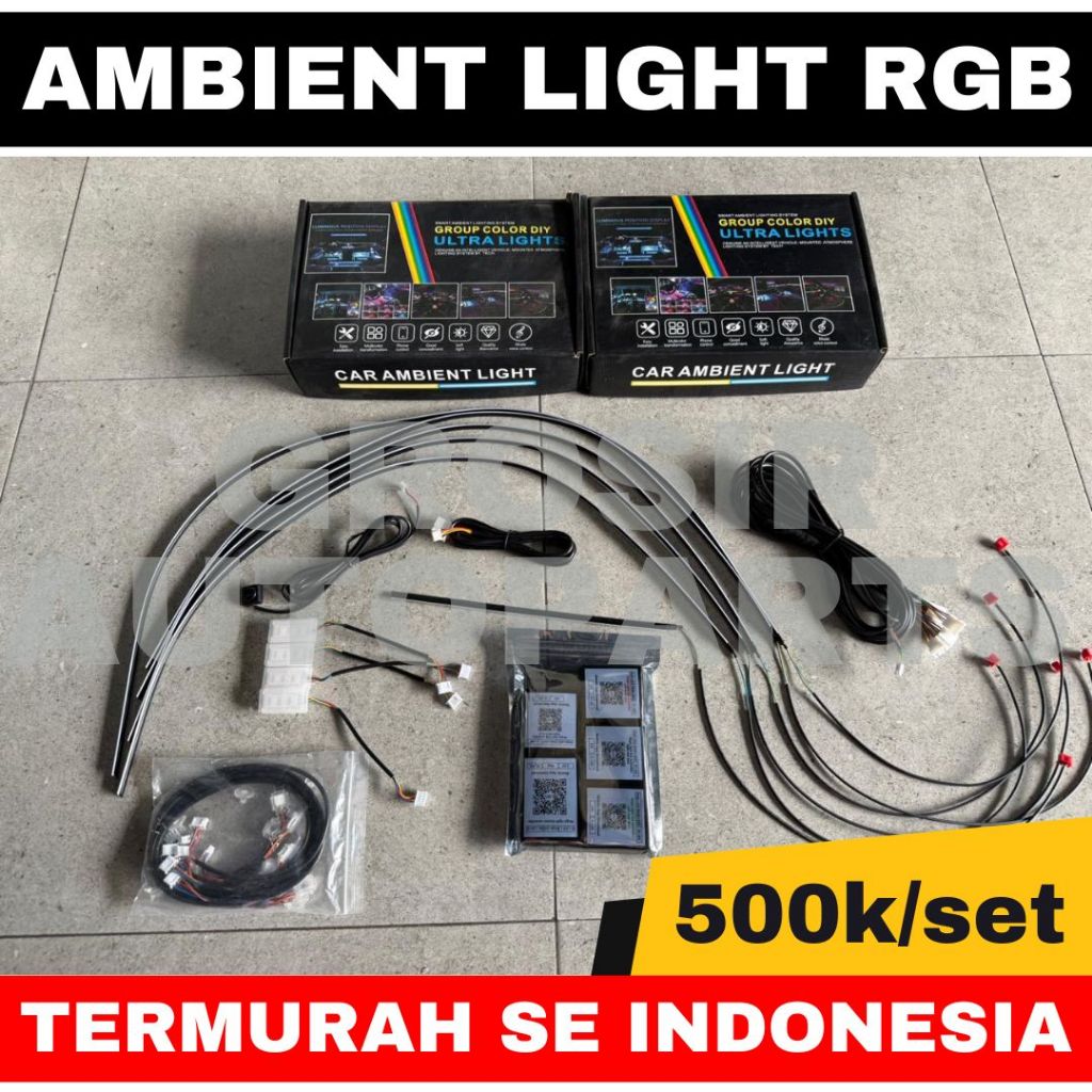 Ambient Light Mobil Premium Lampu Interior RGB Matrix Mobil RGB Berjalan Lampu Kolong Mobil RGB LED 