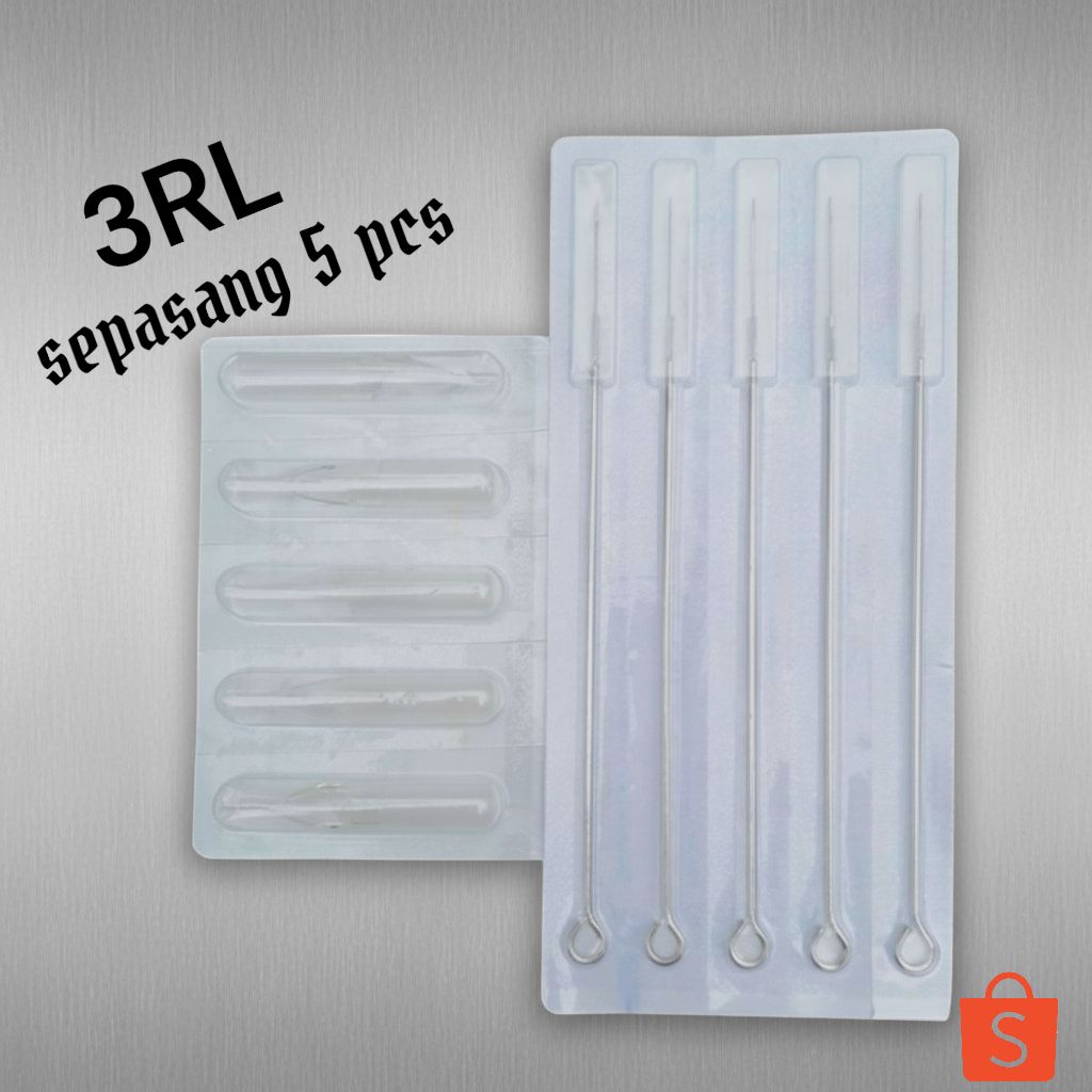 3RL jarum tato coil sepasang isi 5 pcs | jarum 5 pcs + dispo tip 5 pcs (5 pasang)