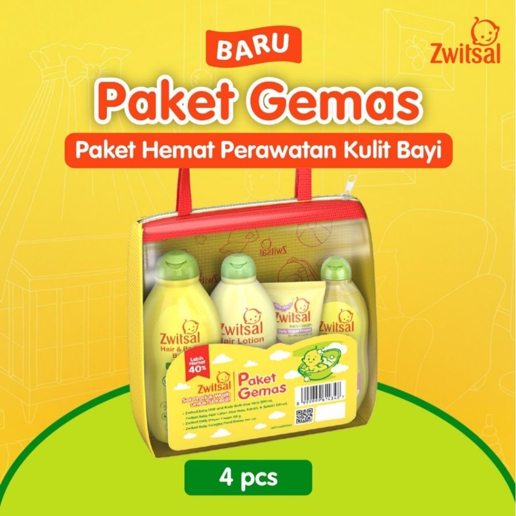 Paket Gemas - Zwitsal Paket Perawatan Kulit Bayi - Sabun Cologne Hair Lotion Diaper Cream