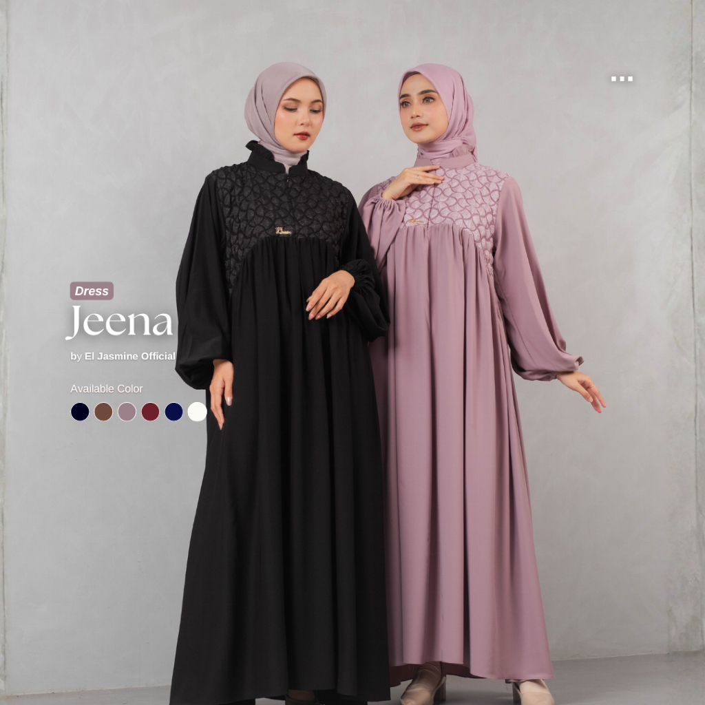 Eljasmine - Jeena Series Gamis Syar’i Korea Style Premium Terbaru 2025 (Busui & Wudhu Friendly)