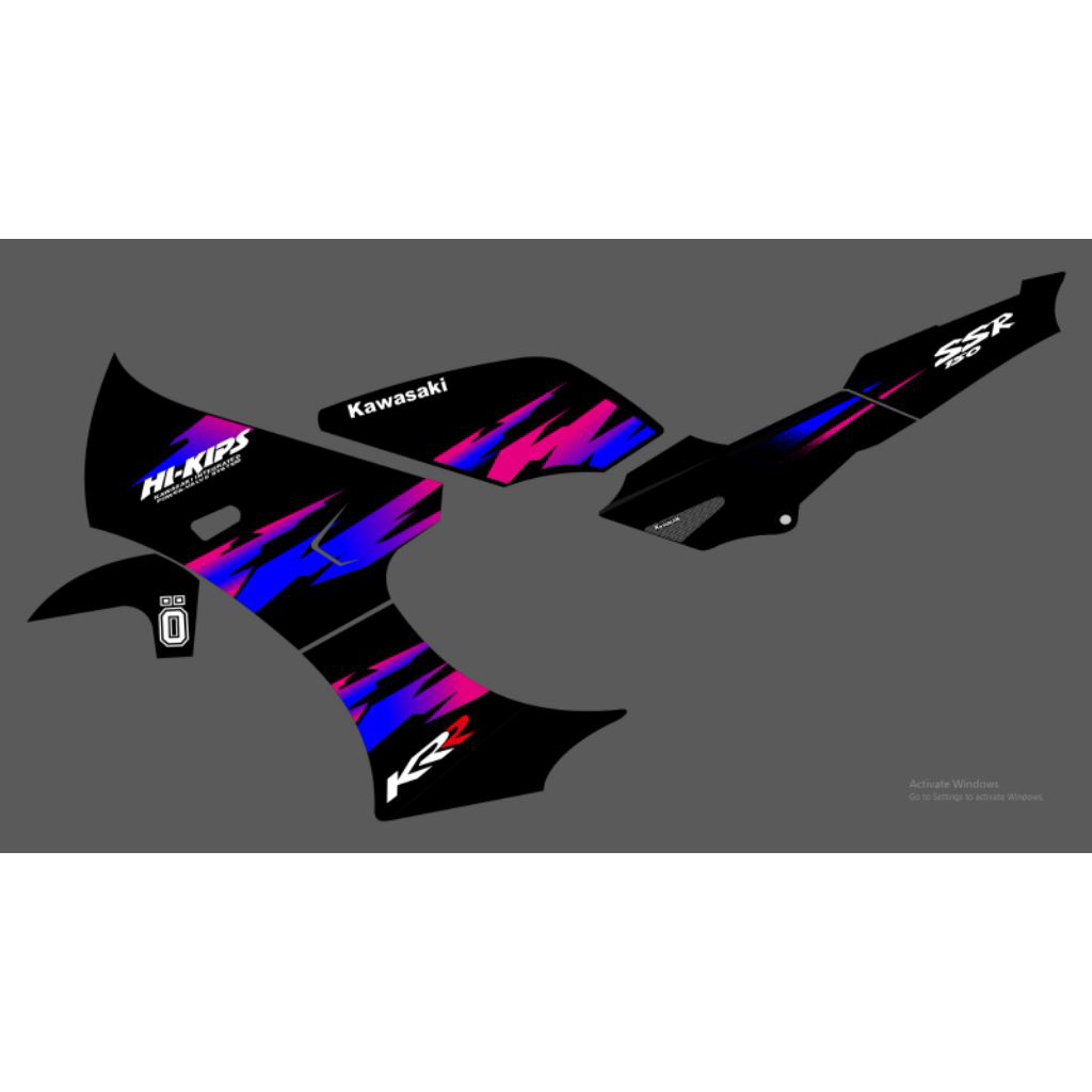 Striping Variasi NINJA KRR SSR HITAM transparan maxdecal premium (bisa custom) awet anti luntur suda