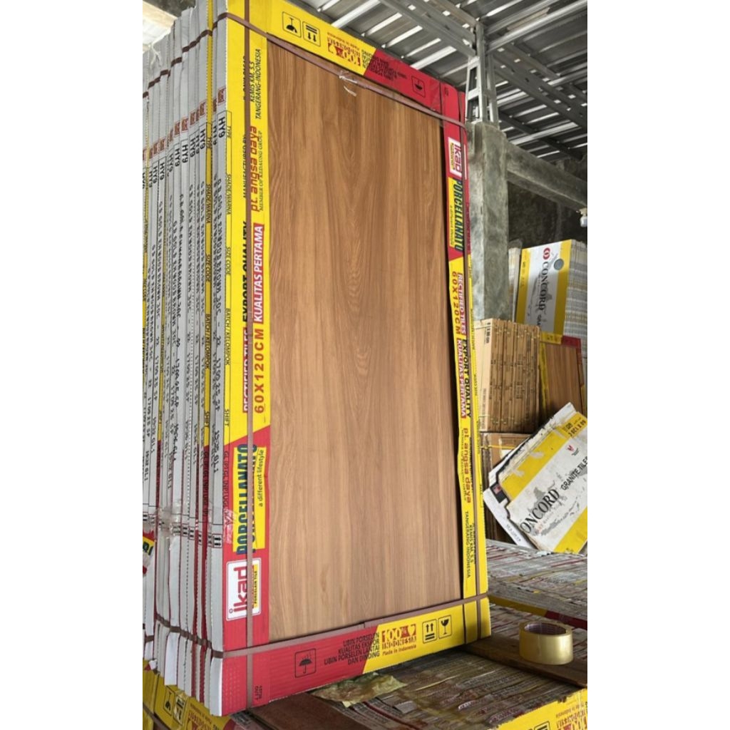 Granit lantai 60x120 motif kayu golden Wood brown ikad