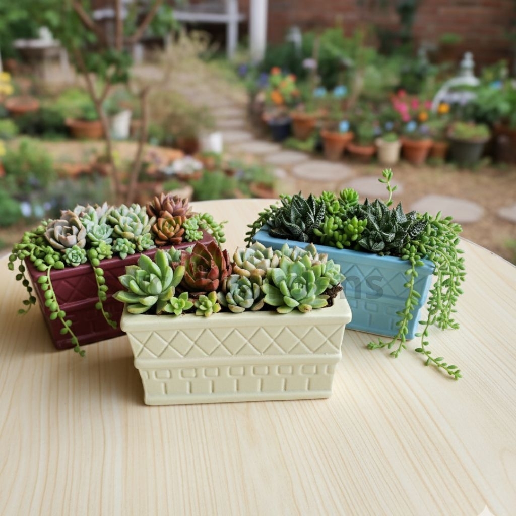 Pot Keramik Persegi Panjang